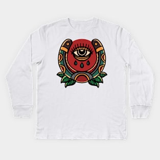 horseshoe tattoo Kids Long Sleeve T-Shirt